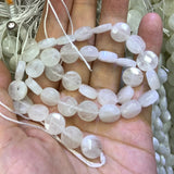 8-12mm Moonstone Faceted Coin Beads for DIY Jewelry Making Bracelet Necklace