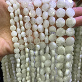 8-12mm Moonstone Faceted Coin Beads for DIY Jewelry Making Bracelet Necklace