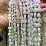 8-12mm Moonstone Faceted Coin Beads for DIY Jewelry Making Bracelet Necklace