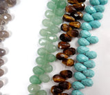 8*12mm Natural Stone Water Drop Spacer Beads for Jewelry Making