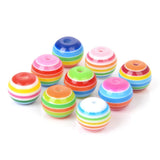 Rainbow Striped Resin Spacer Beads for Jewelry Making DIY