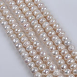 8-12mm Button Natural Freshwater Pearl Strand for DIY Jewelry Making