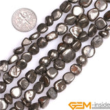 8-12mm Pyrite Stone Beads Natural Loose Beads for Jewelry Making Wholesale