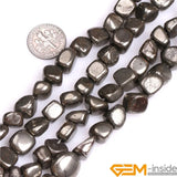 8-12mm Pyrite Stone Beads Natural Loose Beads for Jewelry Making Wholesale