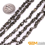 8-12mm Pyrite Stone Beads Natural Loose Beads for Jewelry Making Wholesale