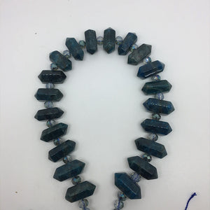 Natural Apatite Stone Beads Double Point GEM PENDANT Healing Crystal