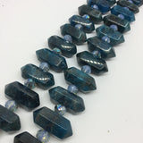 Natural Apatite Stone Beads Double Point GEM PENDANT Healing Crystal