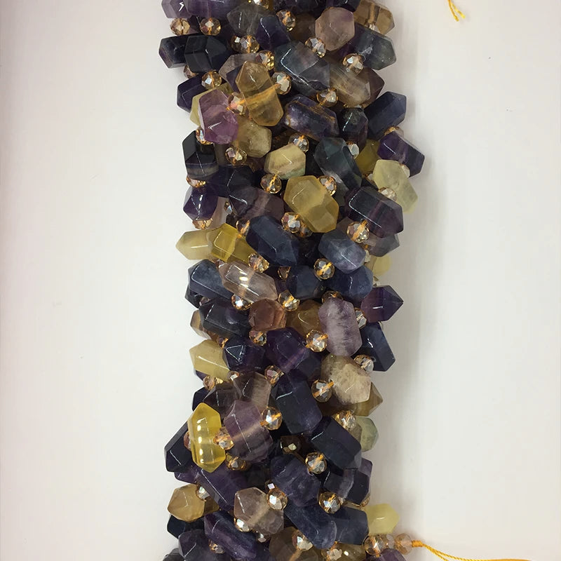 Natural Fluorite Semi-Precious Stone Beads for Jewelry Making DIY