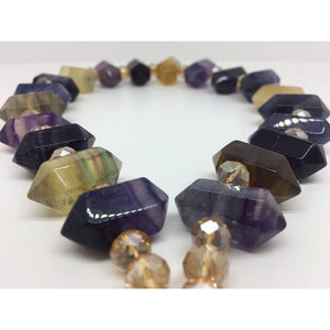 Natural Fluorite Semi-Precious Stone Beads for Jewelry Making DIY