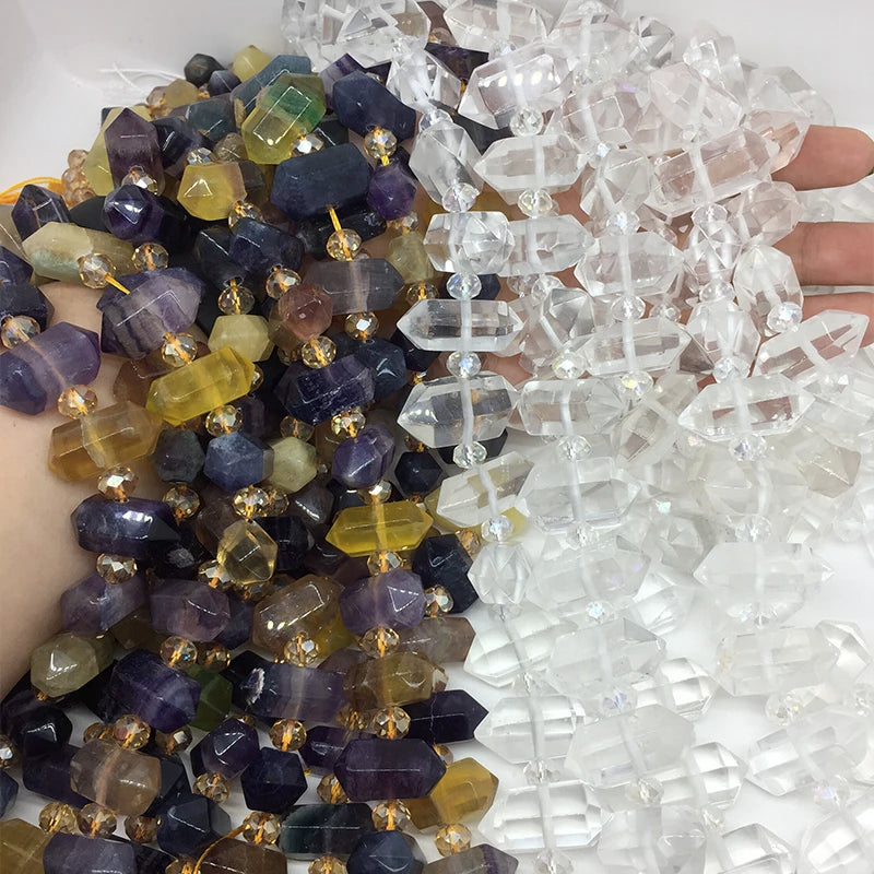Natural Fluorite Semi-Precious Stone Beads for Jewelry Making DIY