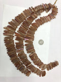 Natural Turri Quartz Wine Red Wand Worry Stone Beads Strand 15 inches