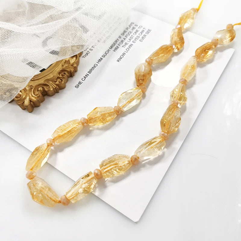 Citrine Faceted Stone Pendant 20-30mm DIY Jewelry Unique
