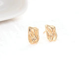 14K Plated Irregular Shape Earrings Stud Findings for DIY Jewelry
