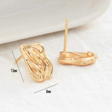 14K Plated Irregular Shape Earrings Stud Findings for DIY Jewelry