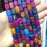 8*13mm Multicolor Agates Square Shape Loose Beads for Jewelry Making