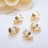 Copper Flower Two Holes Pendants Charms for DIY Jewelry Making