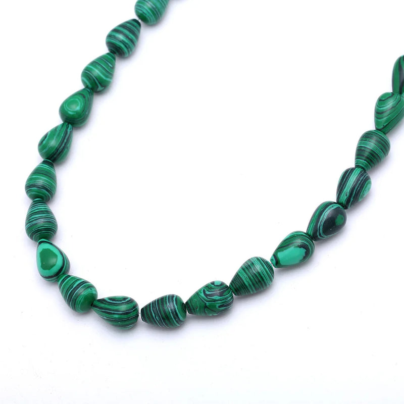 8~14mm Malachite Sandstone Agate Crystal Drop-shaped Loose Beads