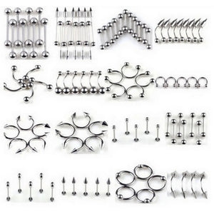 Stainless Steel Curved Body Piercing Jewelry Lot