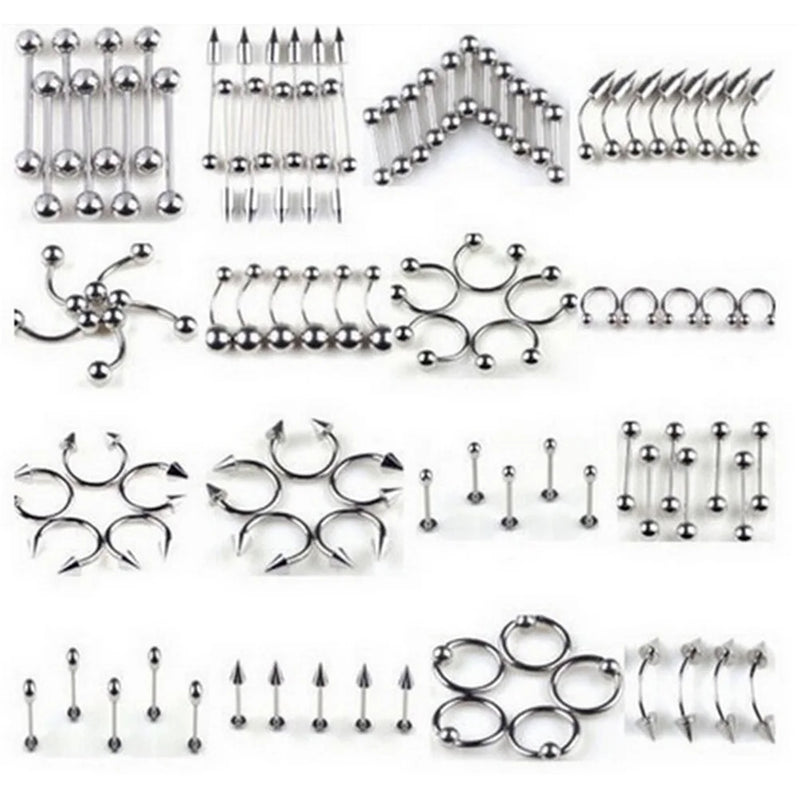 Stainless Steel Curved Body Piercing Jewelry Lot