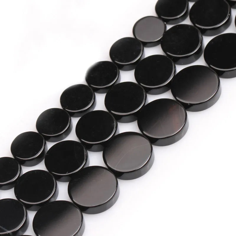 8-16mm Button Coin Agates Beads Natural Stone Beads For Jewelry Making 15 inch
