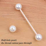 8-16mm Half Hole High Shine Pearls Ivory Resin Pearl Beads Round Shape