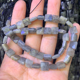 Labradorite Stone Beads 15'' Gray Square DIY Loose Beads for Jewelry Making