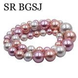 8-16mm Round South Sea Shell Pearl Beads Strand 18 inch