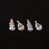 10Pcs Baroque Oval Crystal Alloy Earring Ear Charms Necklace Pendants