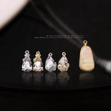 Baroque Oval Crystal Alloy Ear Charms Necklace Pendants Jewelry Findings