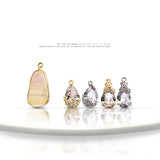 Baroque Oval Crystal Alloy Ear Charms Necklace Pendants Jewelry Findings