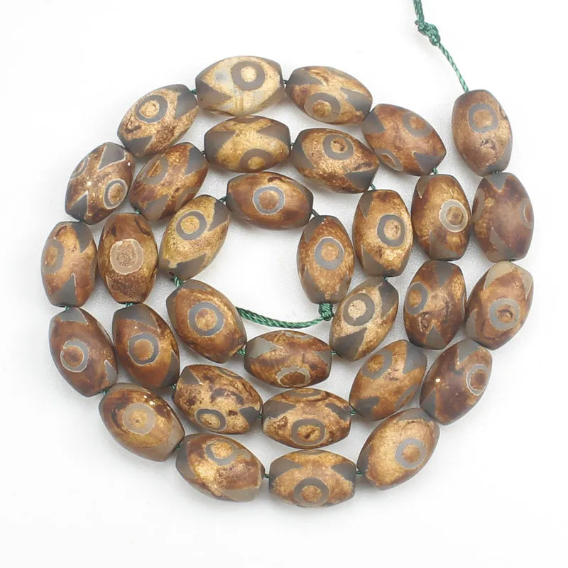 8-18mm Ancient Tibet Dzi Agate Oval Beads DIY Jewelry Making