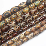 8-18mm Ancient Tibet Dzi Agate Oval Beads DIY Jewelry Making