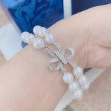Elegant Round Pearl Bracelet - 8'' 2 Strands