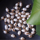8*20MM 10Pcs Baroque Natural Freshwater Pearl Strand Bead Charms
