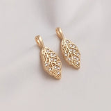 14K Retention Real Plated Copper Zircon Leaf Pendants Charms DIY Jewelry Making