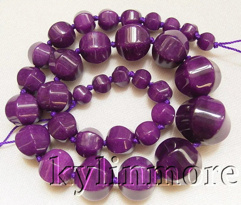 8-20MM Purple Crystal Stone Bead 17.5'' Lantern Necklace