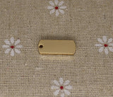 Stainless Steel Rectangle Tag Charm 8x20mm