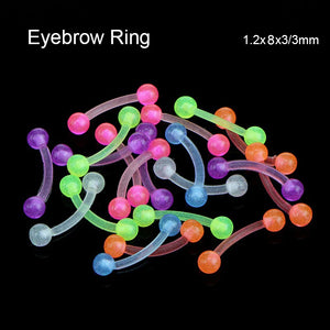 Glow In Dark Flexible Barbell Piercing Body Jewelry