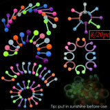 Glow In Dark Flexible Barbell Piercing Body Jewelry