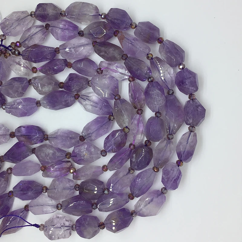 Purple Amethyst Stone Beads Gemstone Jewelry Making DIY