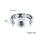 8.26'' Stainless Steel Chain ID Bracelet for Women Men