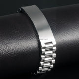 8.26'' Stainless Steel Chain ID Bracelet for Women Men