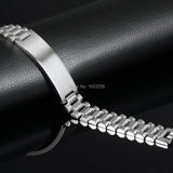 8.26'' Stainless Steel Chain ID Bracelet for Women Men
