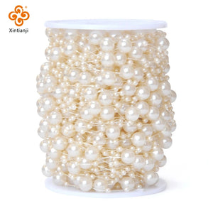 8+3mm Pearl Bead Chain 30m Pearl String Rolled Bead Chain DIY Needlework Jewelry