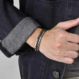 Silver Stainless Steel Cuban Chain Bracelets for Men