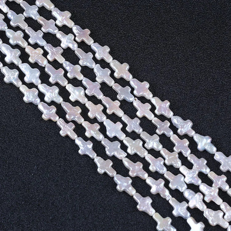 8.5x13x3.5mm Cross Pearl Freshwater Pearl Strand