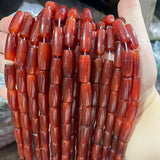 Red Agate Cylinder Tube Shape Smooth Agates DIY Bracelet Necklace