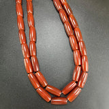 Red Agate Cylinder Tube Shape Smooth Agates DIY Bracelet Necklace