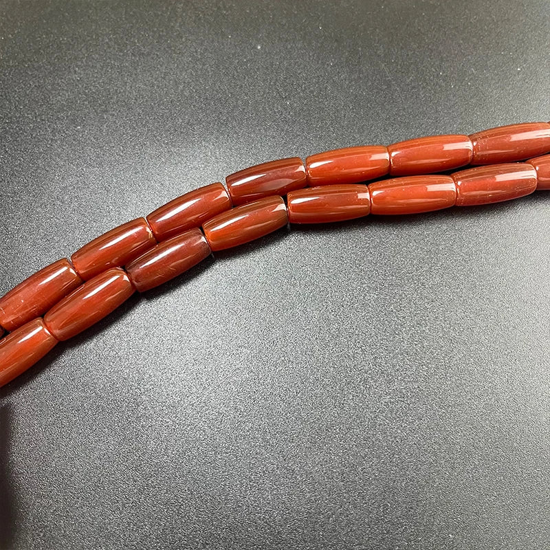 Red Agate Cylinder Tube Shape Smooth Agates DIY Bracelet Necklace