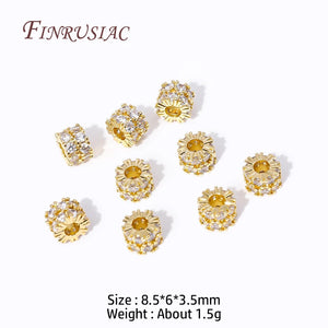 18K Plated Zircon Spacer Beads for Jewelry Making DIY